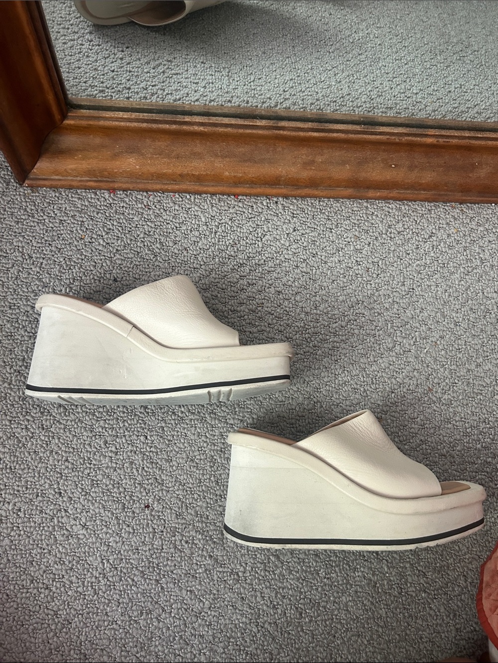 Paloma Barcelo Cream Platform Wedge Slide - Picture 11 of 14